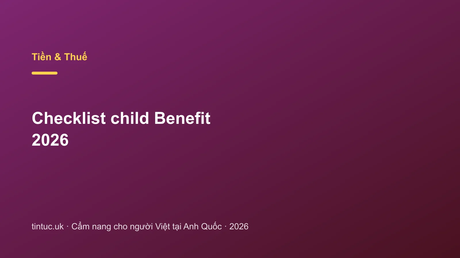 Checklist child Benefit 2026