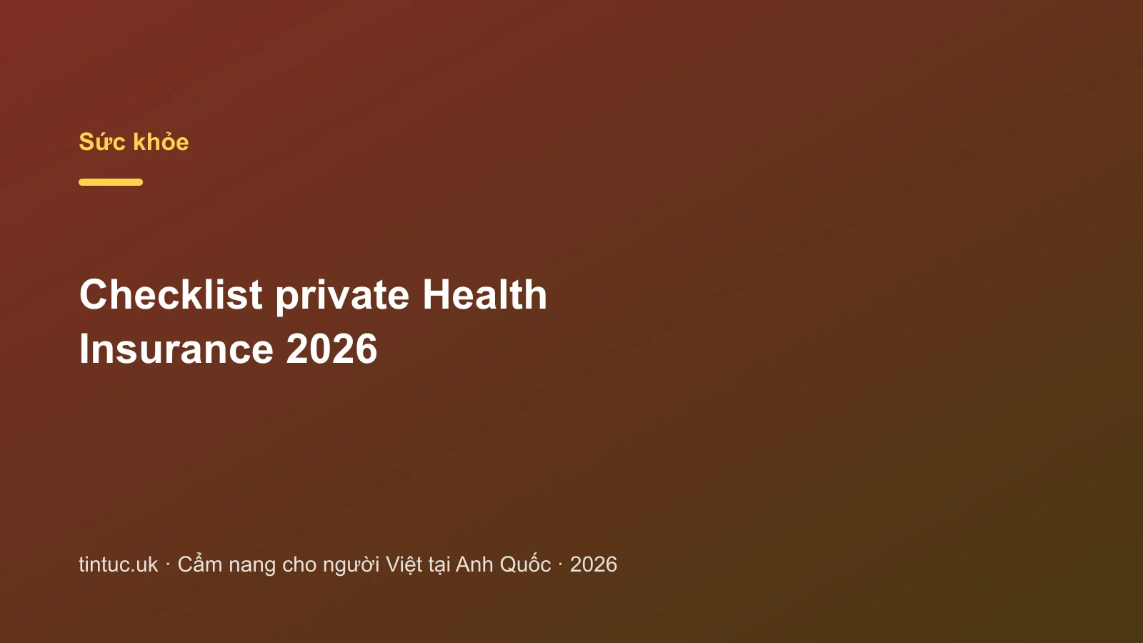 Checklist private Health Insurance 2026