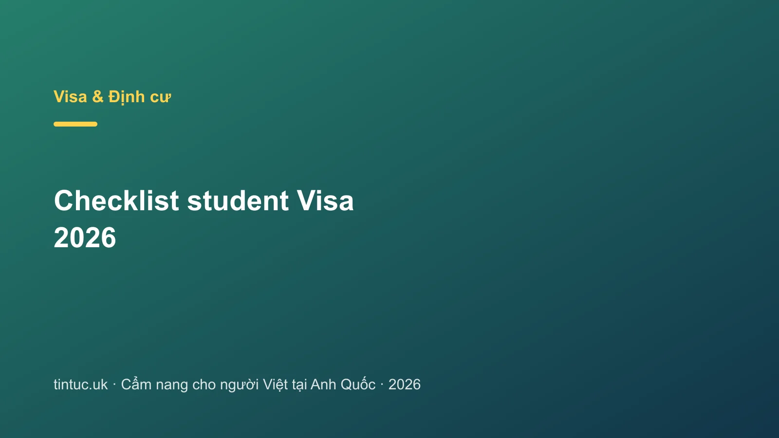 Checklist student Visa 2026