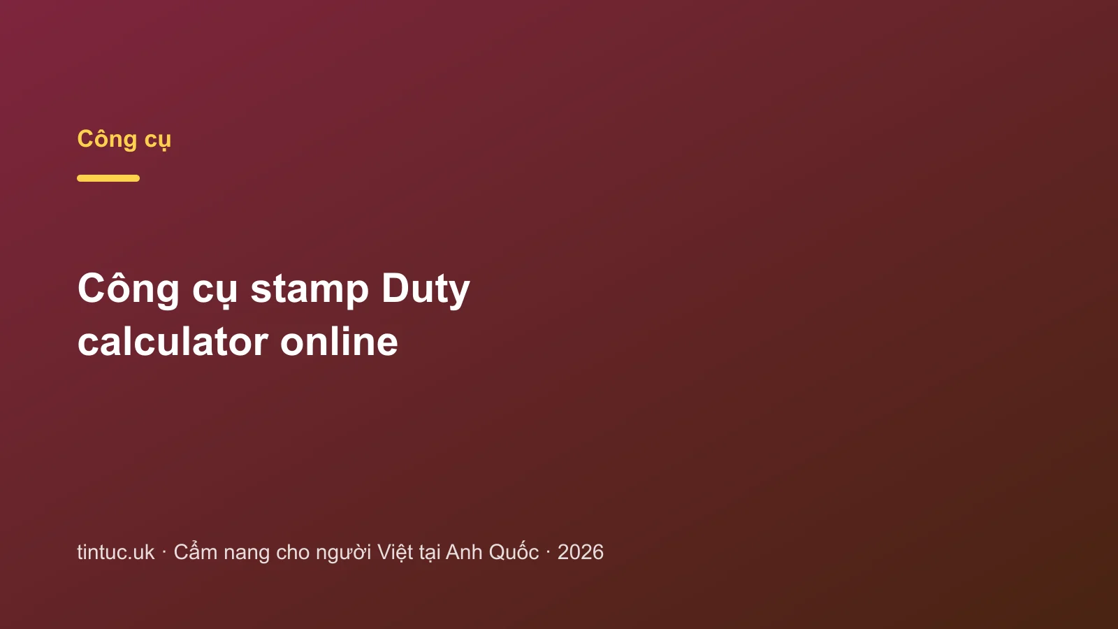 Công cụ stamp Duty calculator online