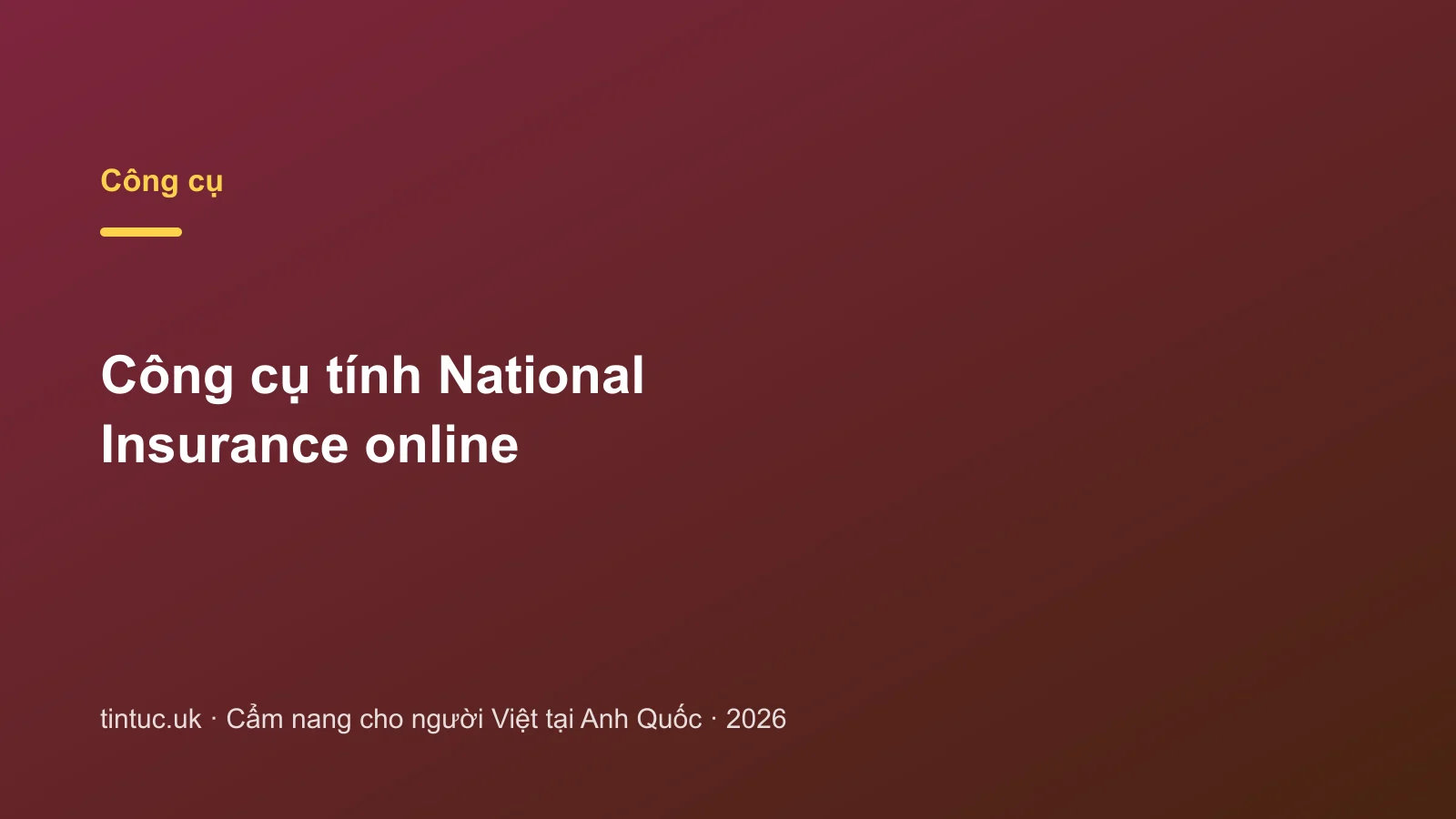 Công cụ tính National Insurance online