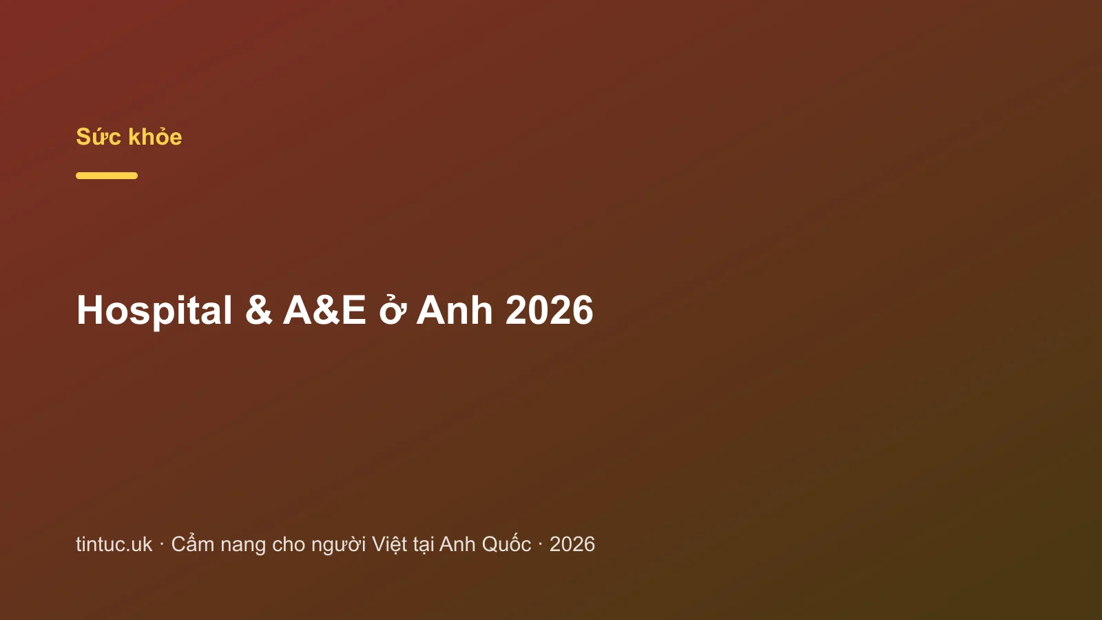 Hospital & A&E ở Anh 2026