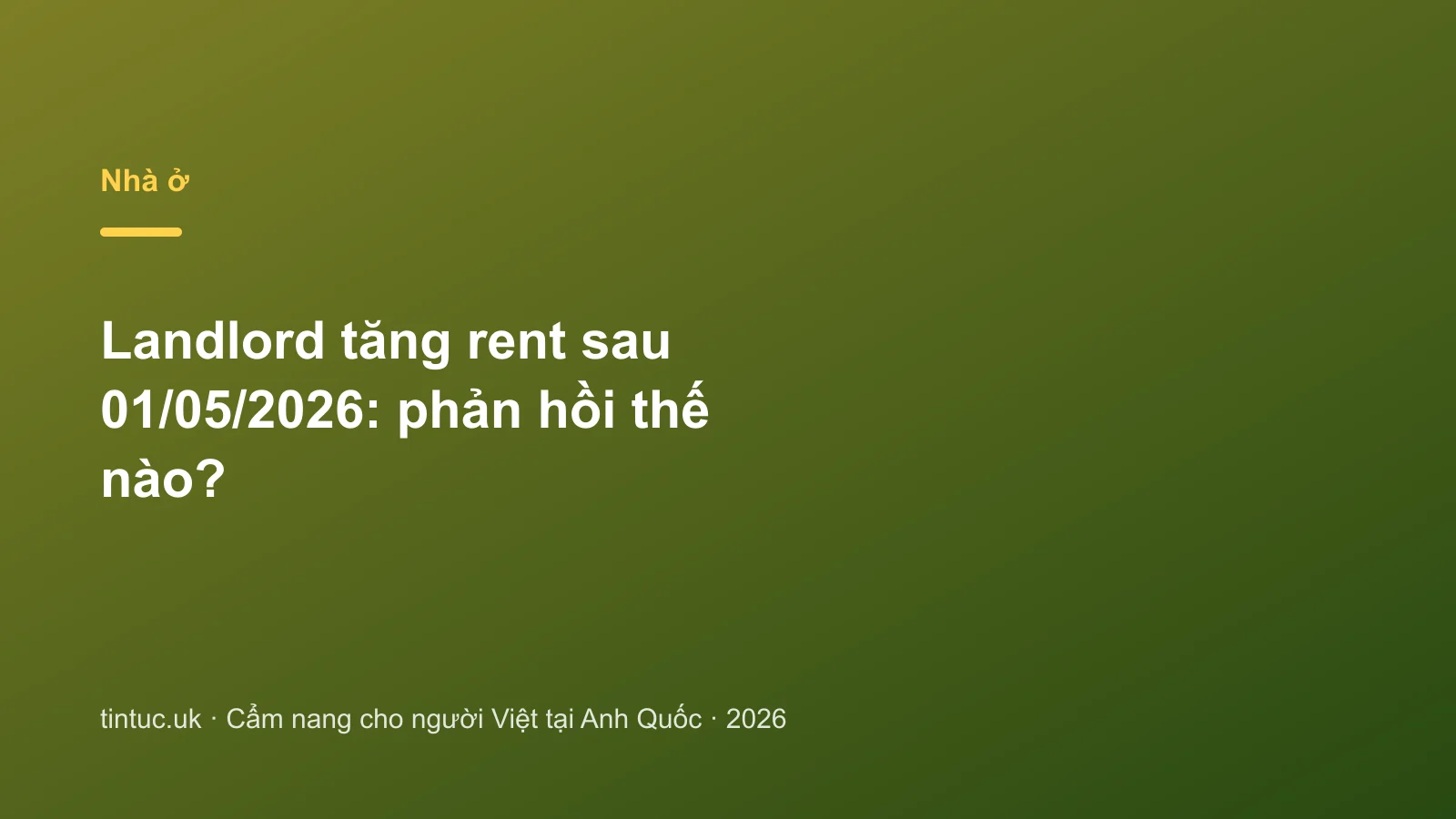 Landlord tăng rent sau 01/05/2026: phản hồi thế nào?