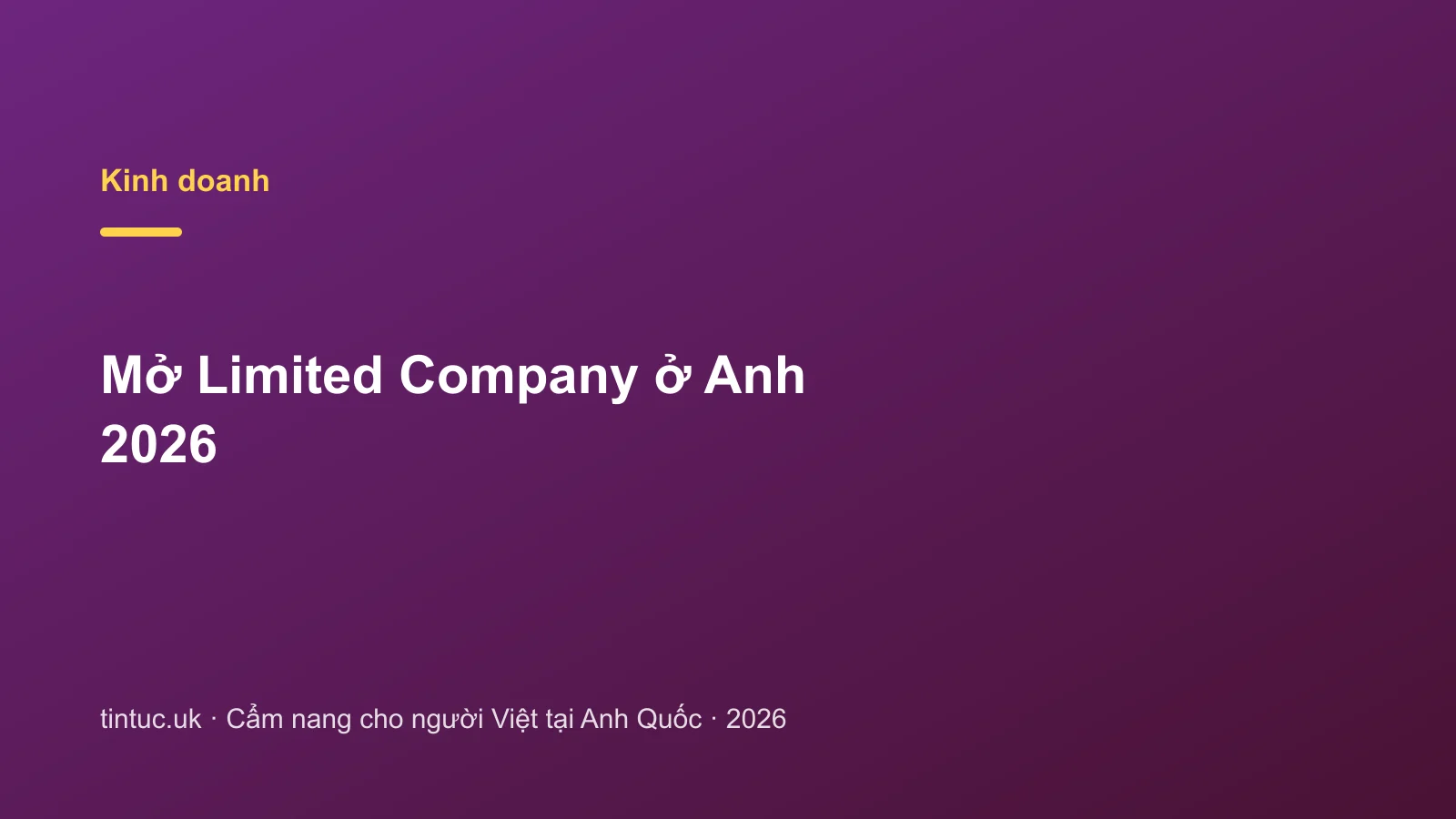 Mở Limited Company ở Anh 2026