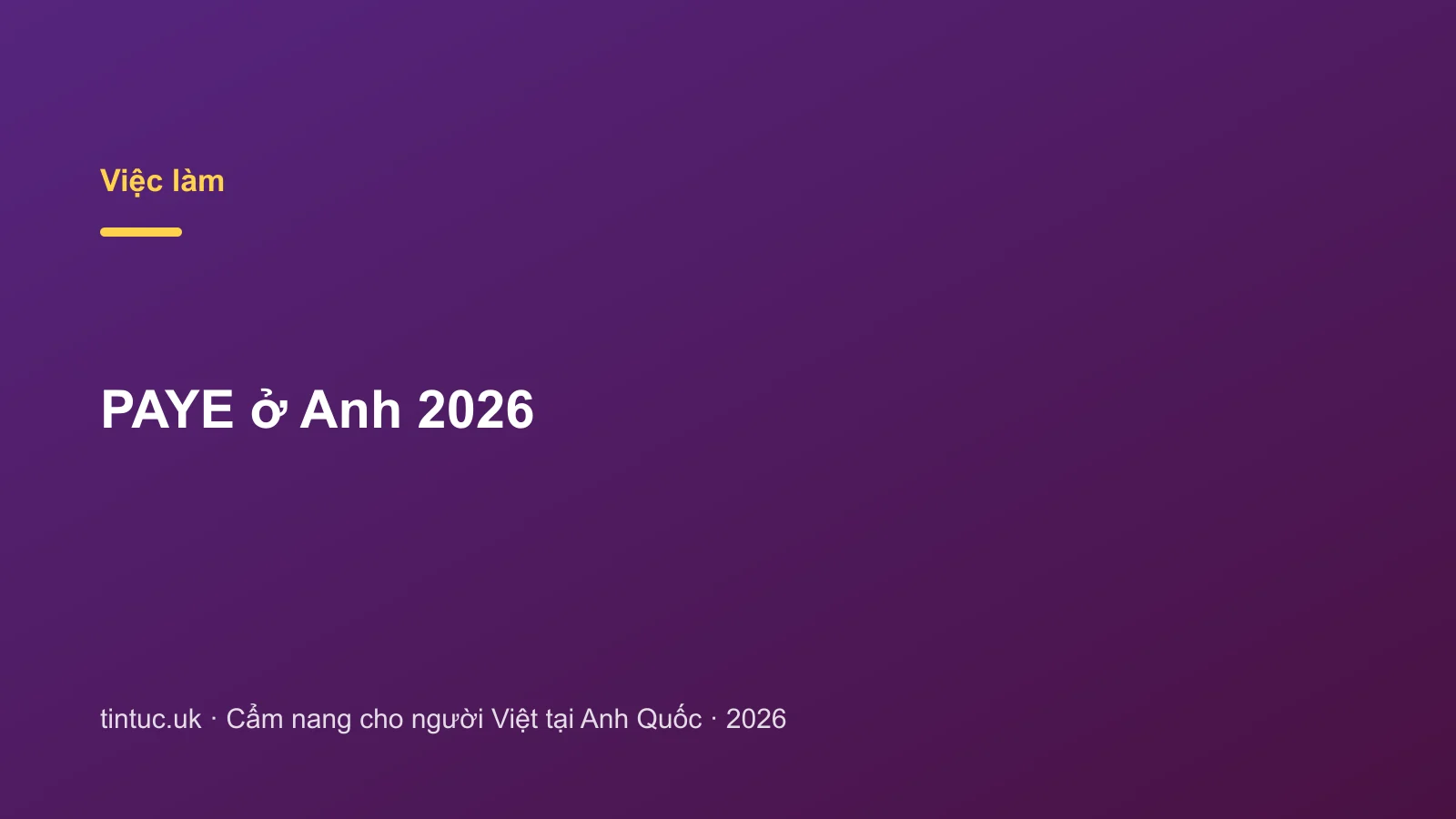 PAYE ở Anh 2026