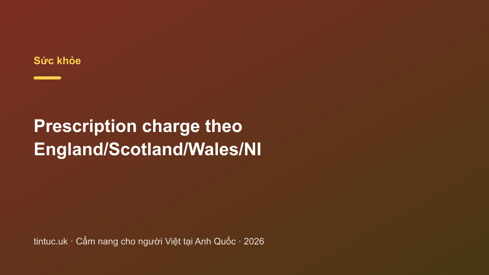 Prescription charge theo England/Scotland/Wales/NI