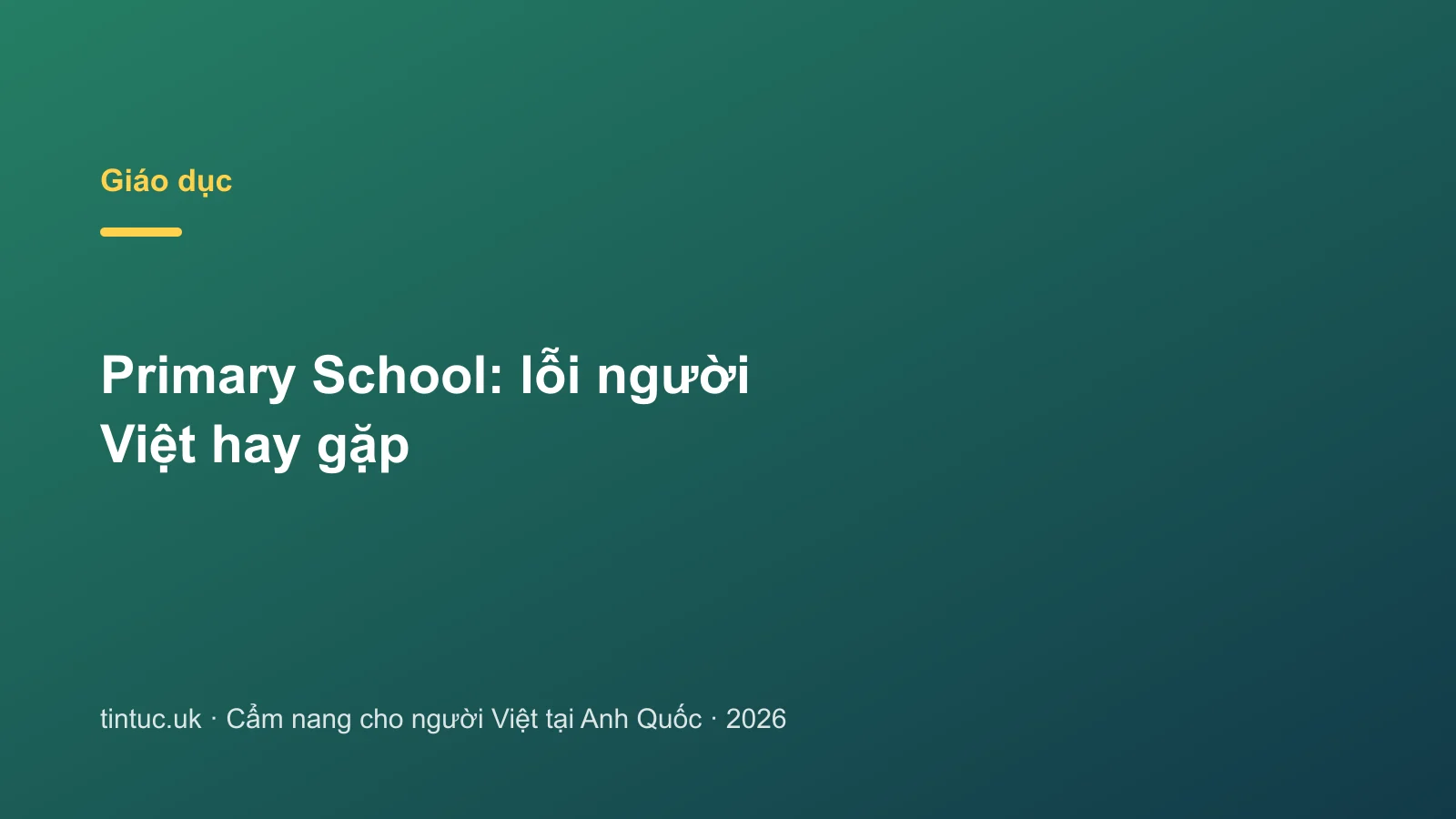 Primary School: lỗi người Việt hay gặp