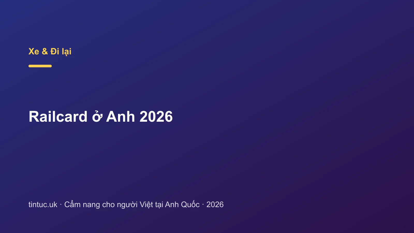 Railcard ở Anh 2026