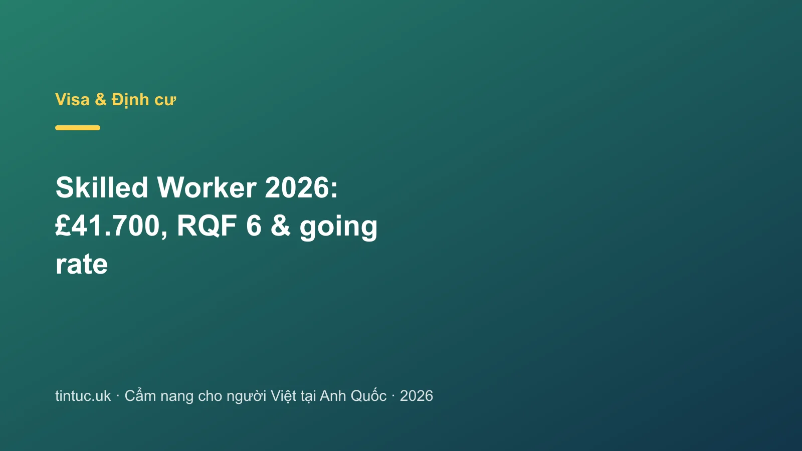 Skilled Worker 2026: £41.700, RQF 6 & going rate