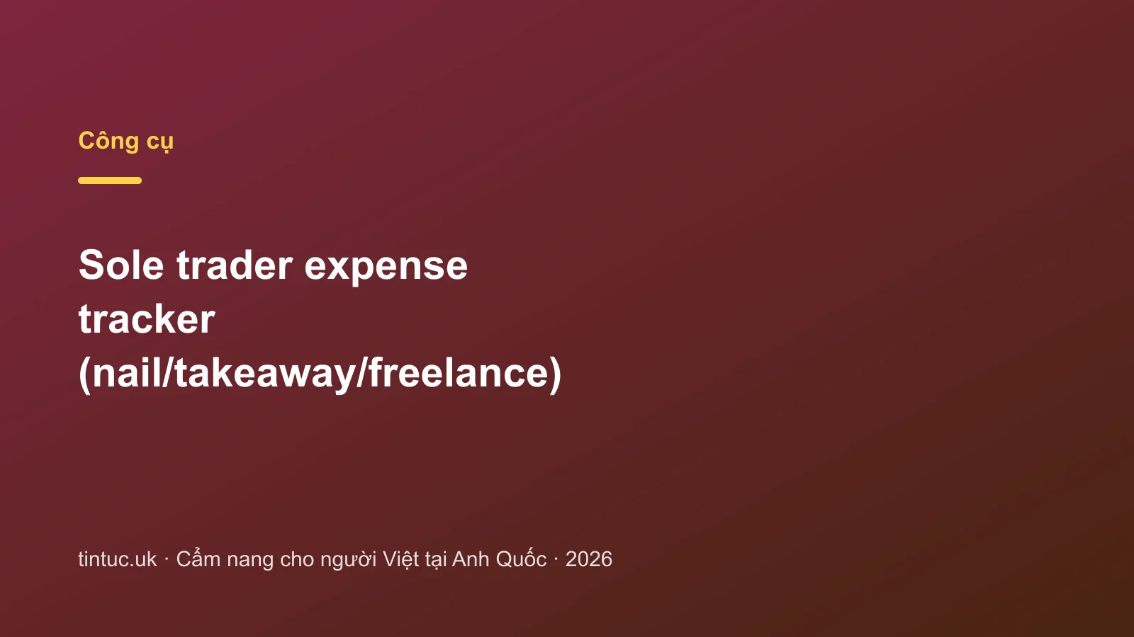 Sole trader expense tracker (nail/takeaway/freelance)