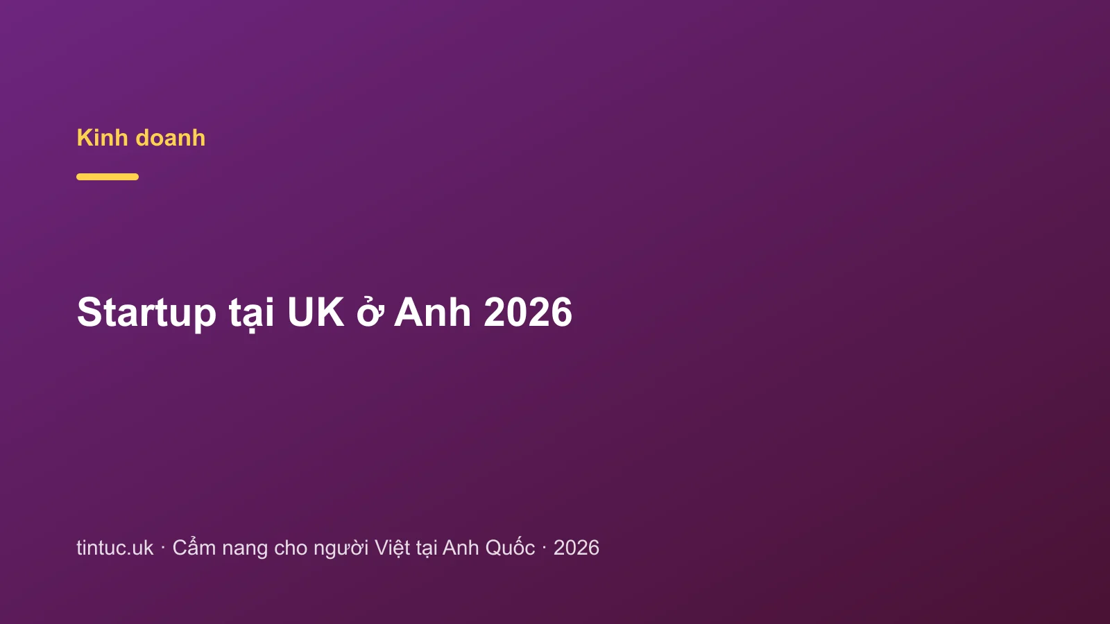 Startup tại UK ở Anh 2026