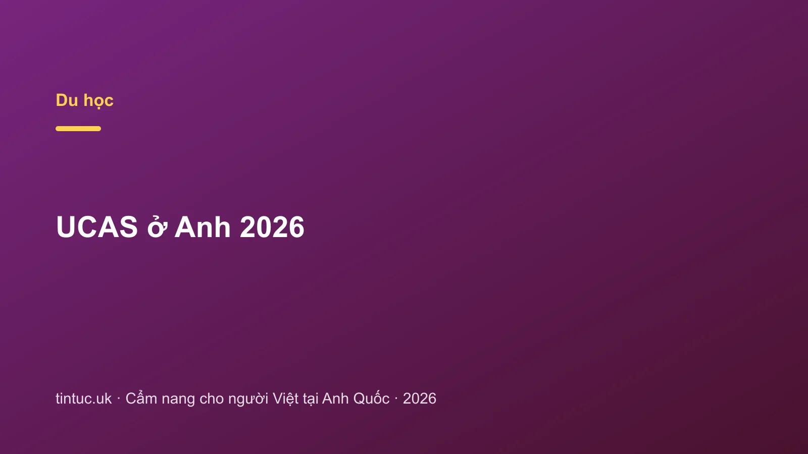 UCAS ở Anh 2026